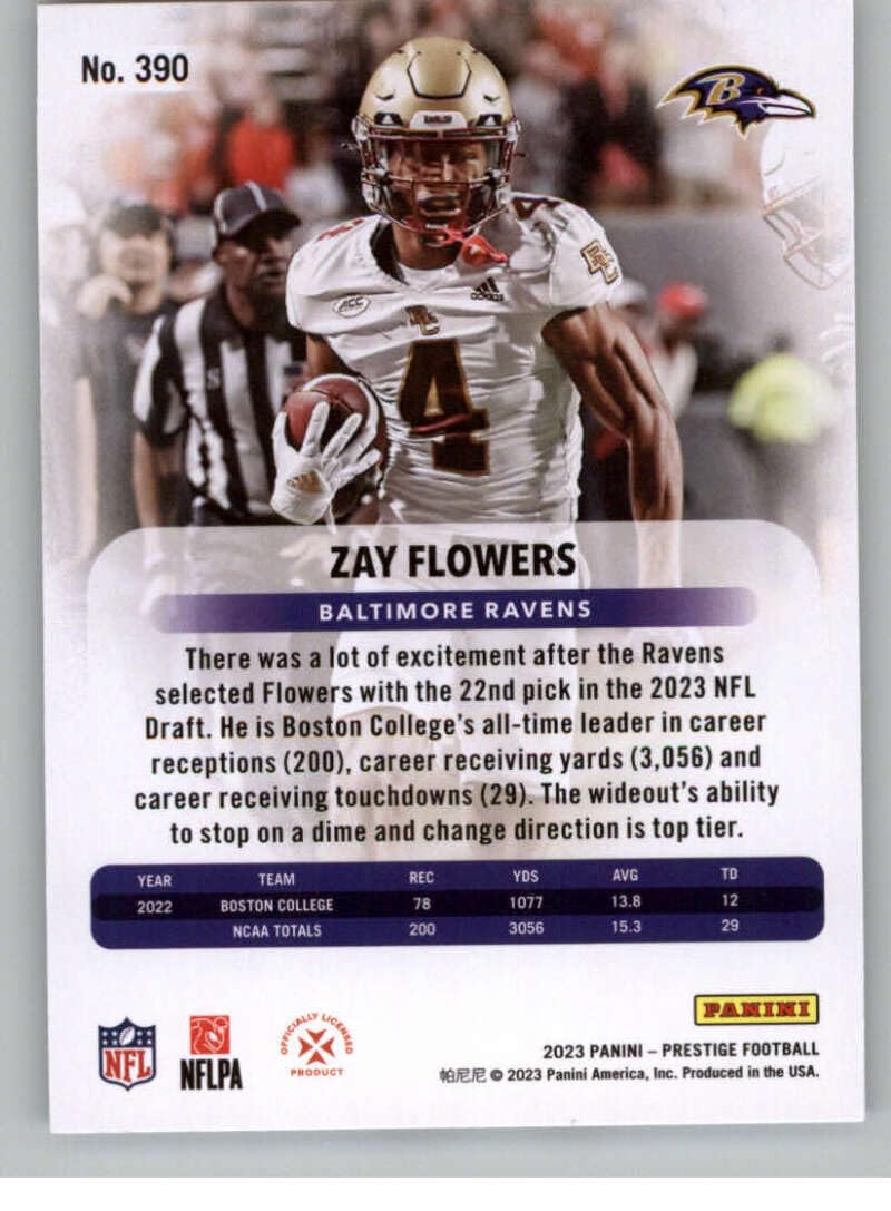 Amazon.com: 2023 Panini Prestige #390 Zay Flowers NM-MT RC Rookie